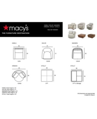 Macy's Special Order Fabric Leather Accent Chairs Created For Macys In Sand