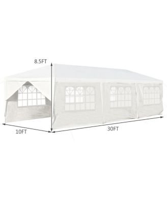 10 x 30 Feet Outdoor Canopy Tent with 6 Removable Sidewalls and 2 Doorways