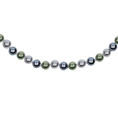 Hand Knotted 62 Inch Multicolor Simulated Pearl Strand Necklace Triple Wrap Style