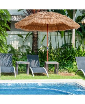 6 Feet Thatched Patio Umbrella with Tilt Design and Carrying Bag