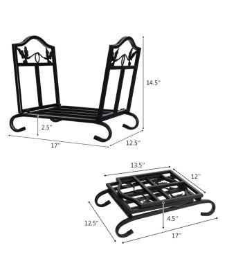 Foldable Firewood Log Rack Steel Wood Storage Holder