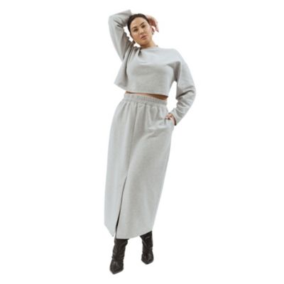 Women's Plus Size Maxi French Terry Skirt
