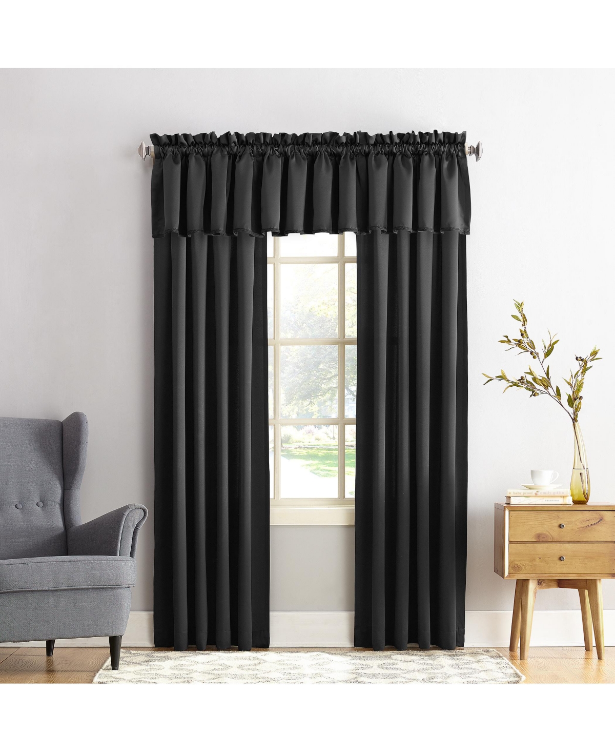 Sun Zero Grant Rod Pocket Top Curtain Panel, 108