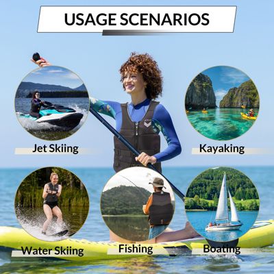 Fleet Neoprene Life Jacket, Type III PFD Life Vest, Black - 2XL/3XL