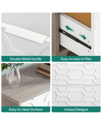 2-Drawer File Cabinet, Lateral Filing Cabinet, Office Storage Cabinet, Printer Stand with Storage Drawer for Home Office