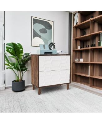 2-Drawer File Cabinet, Lateral Filing Cabinet, Office Storage Cabinet, Printer Stand with Storage Drawer for Home Office