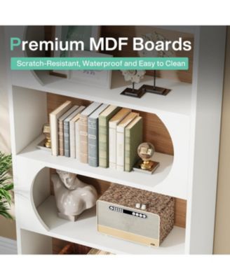 Modern 5-Tier Bookcase, 71-Inch Tall Freestanding Bookshelf with Storage Shelves, Large Open Bookcases Wood Display Shelving Unit