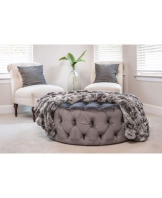 Premium Ruched Faux Fur & Mink Reversible Blanket, Throw