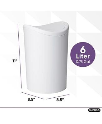 Mini 1.5 Gallon Plastic Bathroom Trash Can with Swing Top Lid