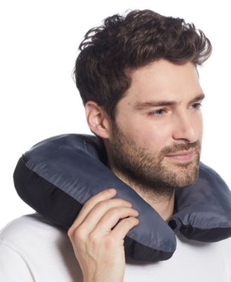 Men's Packable Neck Pillow Zip-Front Quilted Jacket