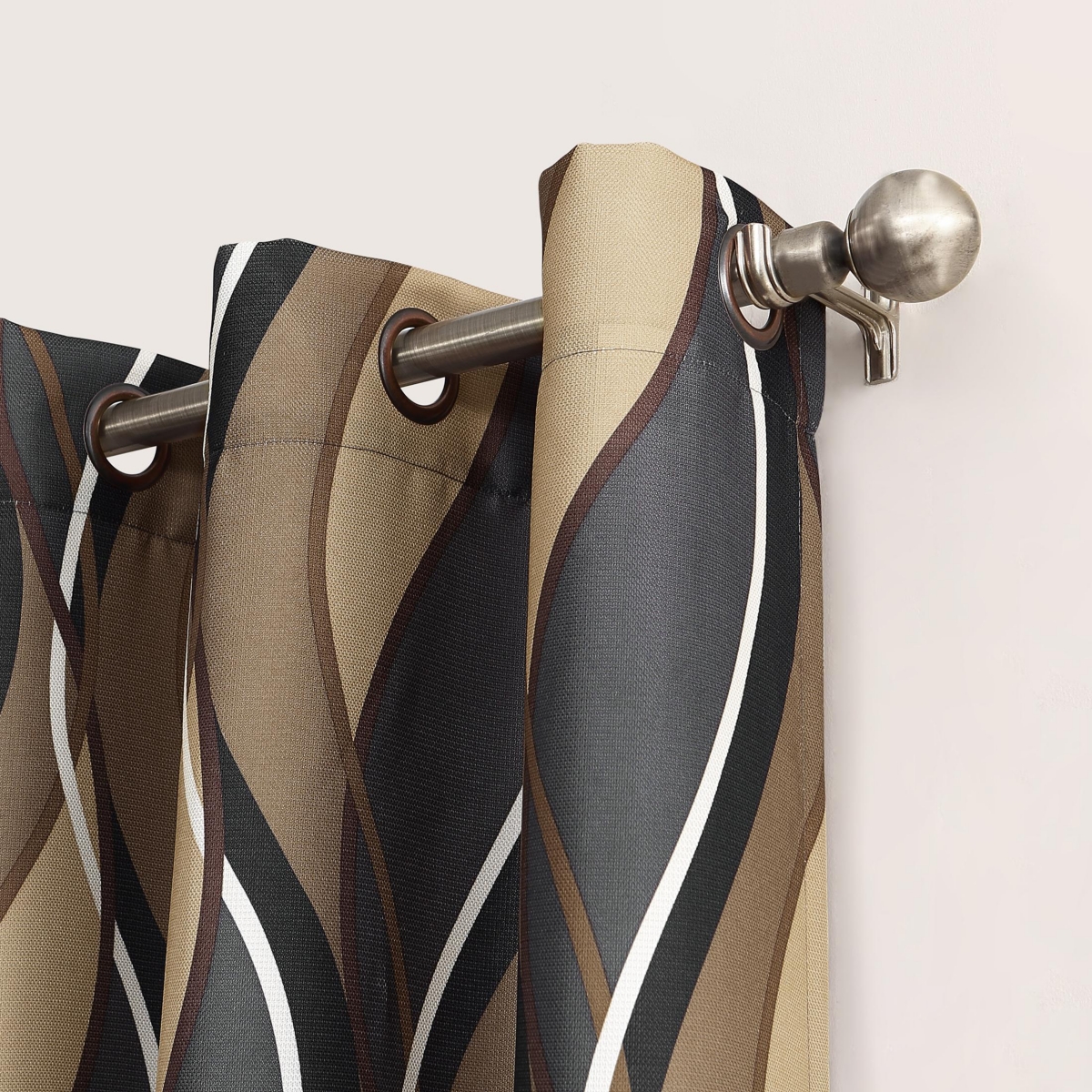 Intersect Ogee Print Semi-Sheer Grommet Curtain Panel