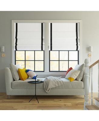 Olander Black Ribbon Border 100% Blackout Cordless Roman Shade