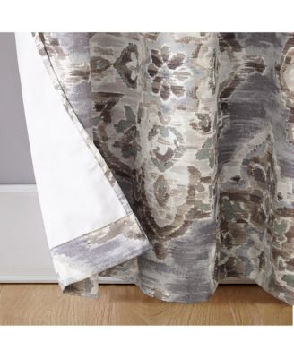 Regina Floral Watercolor Room Darkening Grommet Curtain Panel