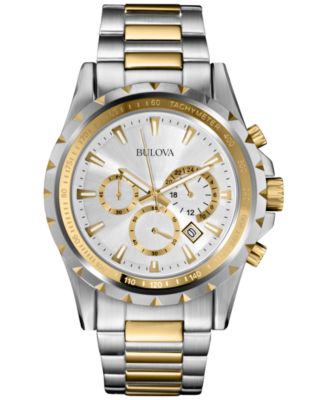 Bulova - Men's Chronograph Marine Star Two-Tone Stainless Steel Bracelet Watch 42mm 98B014