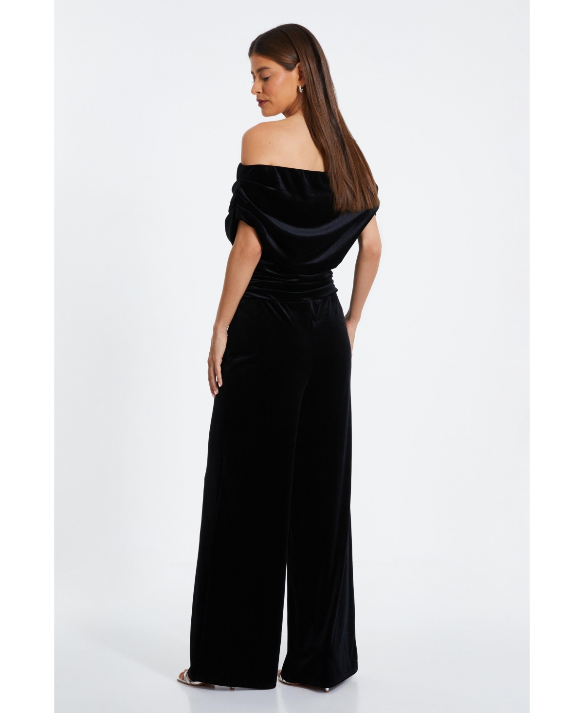 Quiz Women's Bardot Velvet Jumpsuit