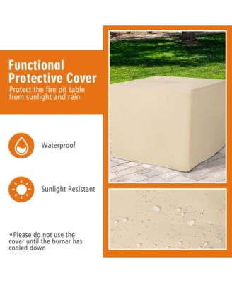 30 Inch Square Propane Gas Fire Table with Waterproof Cover