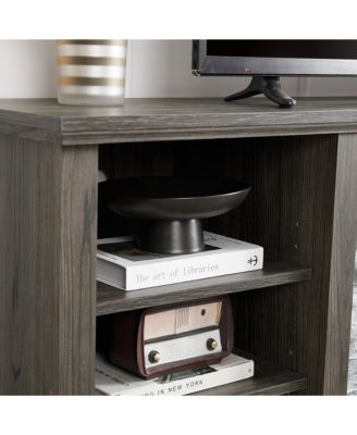 Streamdale Modern TV Stand with Faux Stone Surround & Large Storage Cabinet