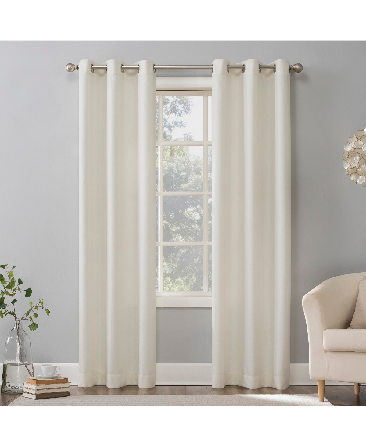 Lichtenberg Valerie Heathered Texture Semi-Sheer Grommet Curtain Panel