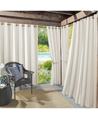 Valencia Cabana Stripe Indoor/Outdoor UV Protectant Room Darkening Grommet Curtain Panel