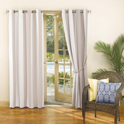 Valencia Cabana Stripe Indoor/Outdoor UV Protectant Room Darkening Grommet Curtain Panel