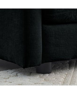 Comfy Single Armchair, Black Chenille Fabric