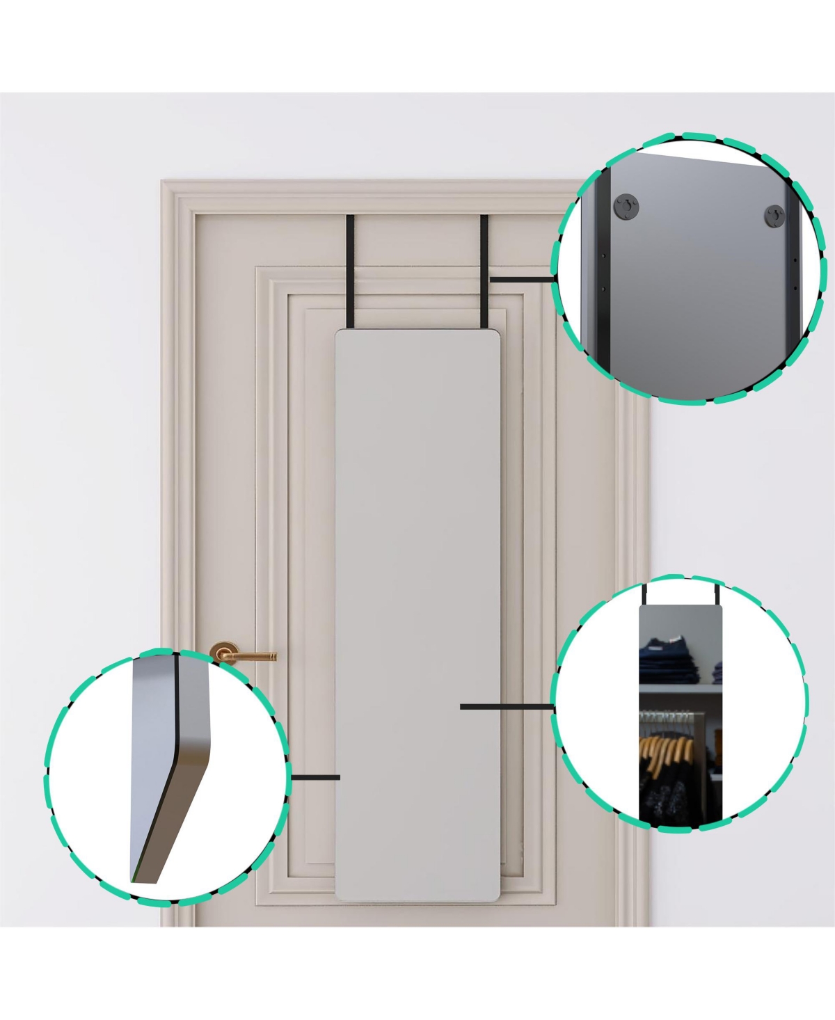 Streamdale Furniture Set of 2 Wall Mount Mdf Mirrors