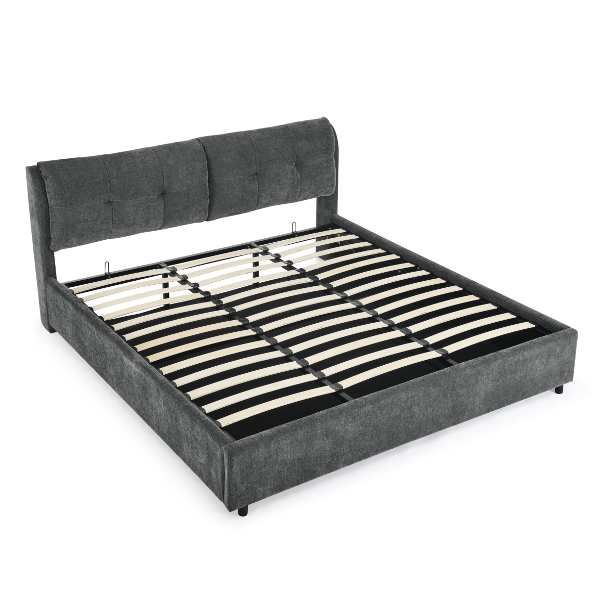 Streamdale Furniture King Size Upholstered Hydraulic Platform Bed with Headboard