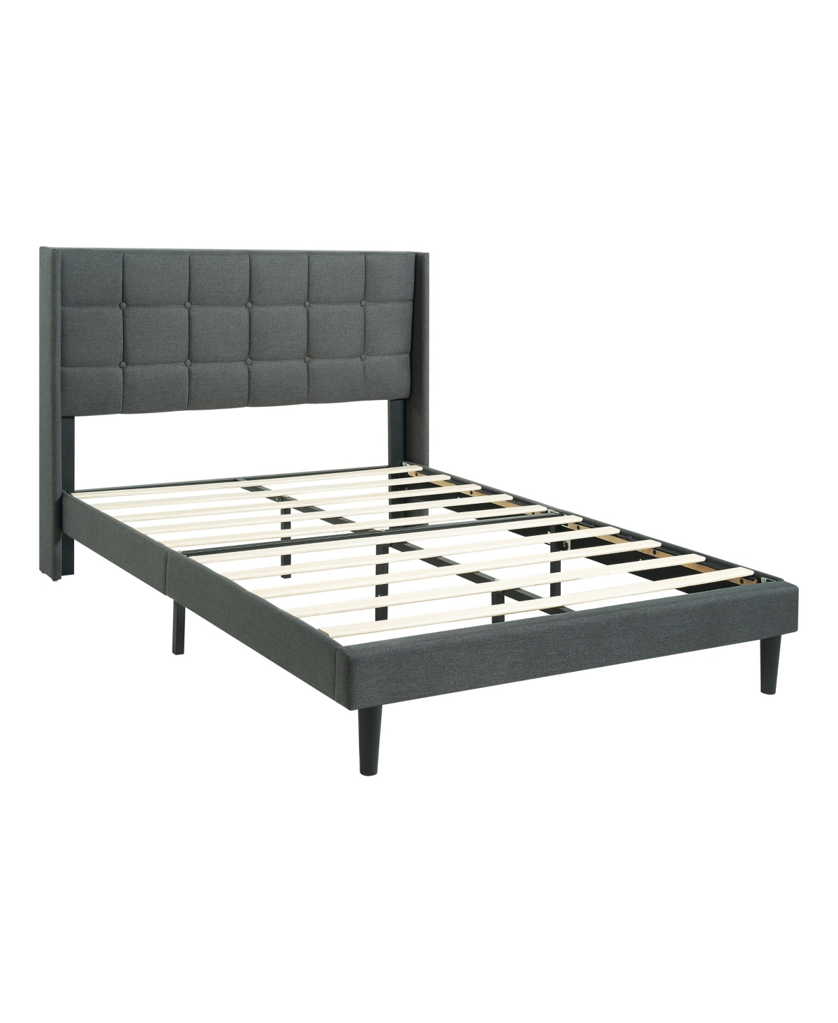 Streamdale Furniture Upholstered Platform Bed Frame with Tufted Headboard