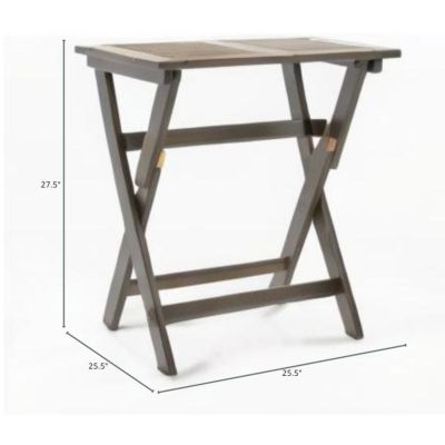 Streamdale Acacia Wood 25" Foldable Bistro Set, Gray