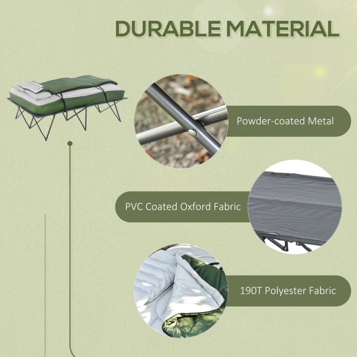 Streamdale Furniture Portable Camping Cot and Accessories Set for Outdoor Adventures