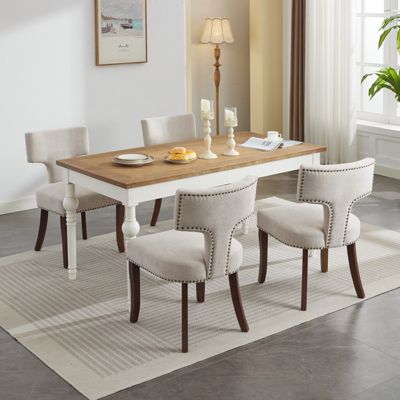 Mid Century Modern Upholstered Dining Chairs, Set of 2