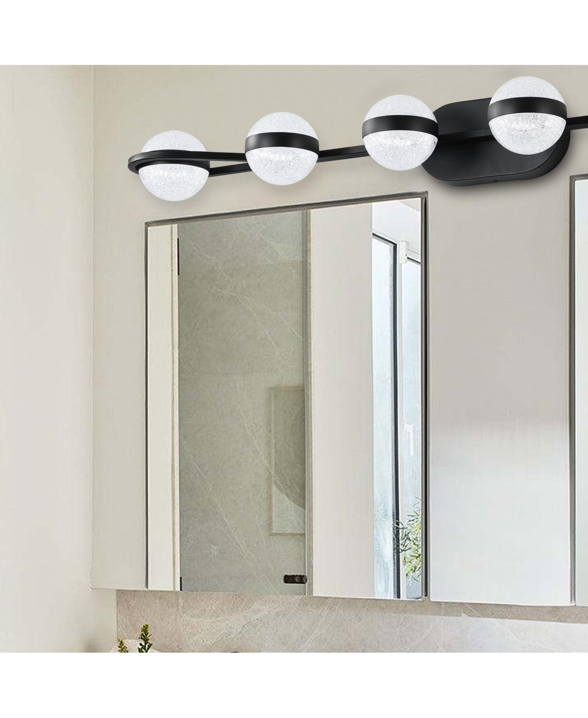 Streamdale Furniture Vanity Lights With 6 Led Bulbs For Bathroom Lighting - Black