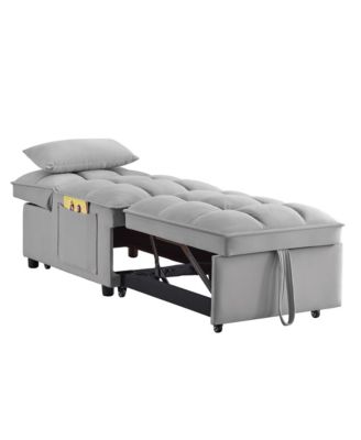 Multi-Function Sofa Bed with Adjustable Backrest & Storage