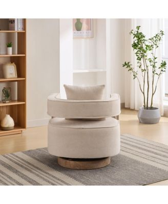 Beige Swivel Accent Chair for Modern & Comfy Seating