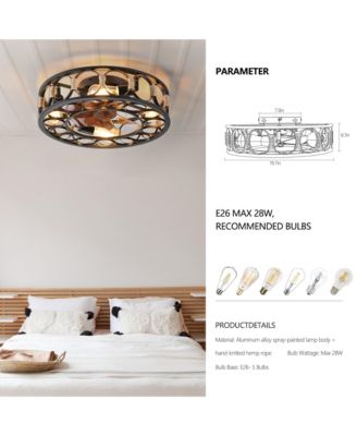 Caged Ceiling Fan with Lights and Remote