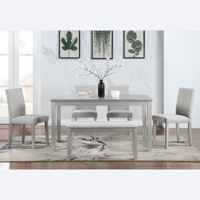 Rectangular Upholstered Small Space Bench Dining Table