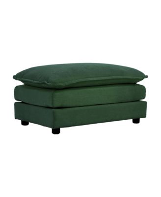 Comfy Modular Oversized L-Shaped Sectional Sofa with Ottoman (Green)