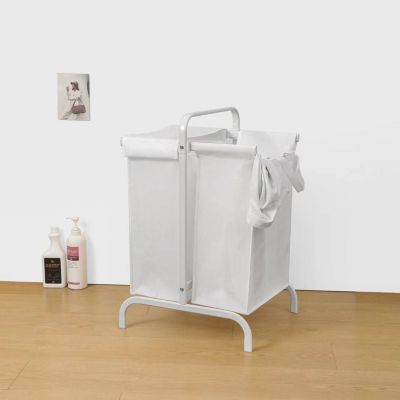 110L 2-Tier Laundry Hamper with Lid, Sorting Cards