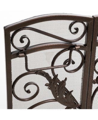 Waterbury Gold Flower Fireplace Screen
