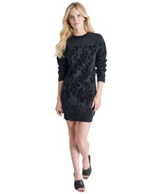 DKNY - Women's Round-Neck Long-Sleeve Sweater Dress