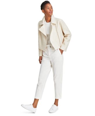 BOSS Orange Women's Jabi Tweed Cropped Moto Jacket - Macy's