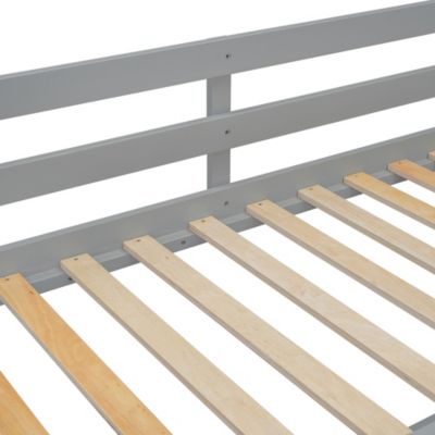 Streamdale Twin over Twin Bunk Bed with 4 Drawers and 3 Shelves-Gray