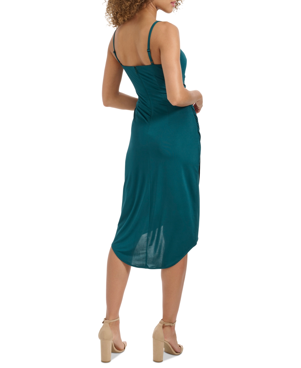 Siena Women's Sleeveless Cowlneck Bodycon Ruched Dress In Blue