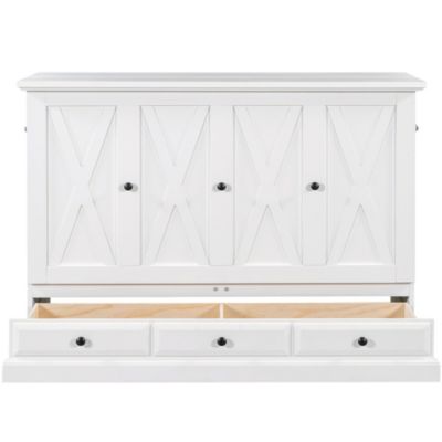 Solid Pine Murphy Bed Chest with Charging Station