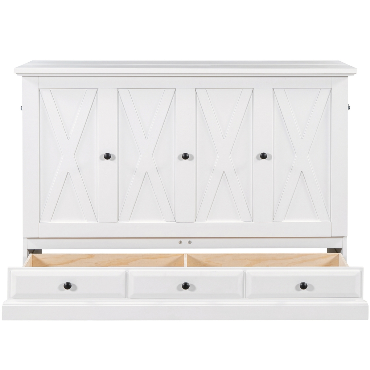 Streamdale Furniture Solid Pine Murphy Bed Chest with Charging Station