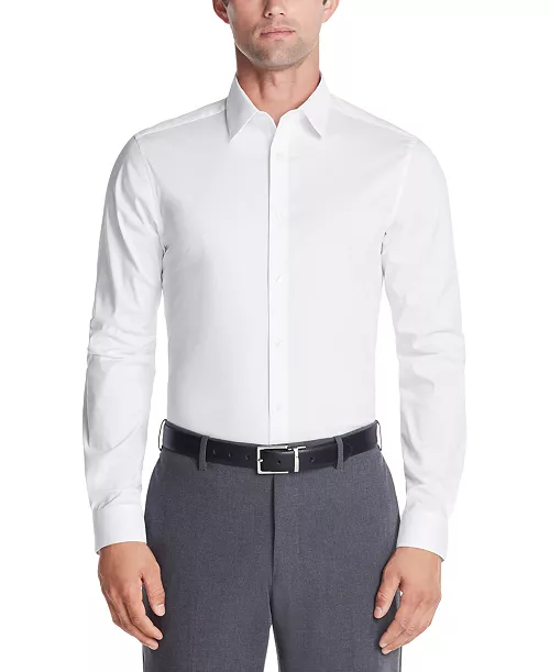 Calvin Klein Men's Slim-Fit Stretch Dress Shirt, Online Exclusive