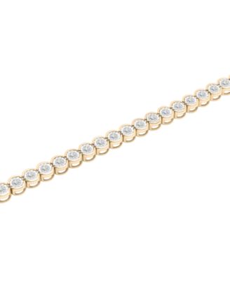 Men's Diamond Half Bezel Link Bracelet (3-1/2 ct. t.w.) in 10k Gold