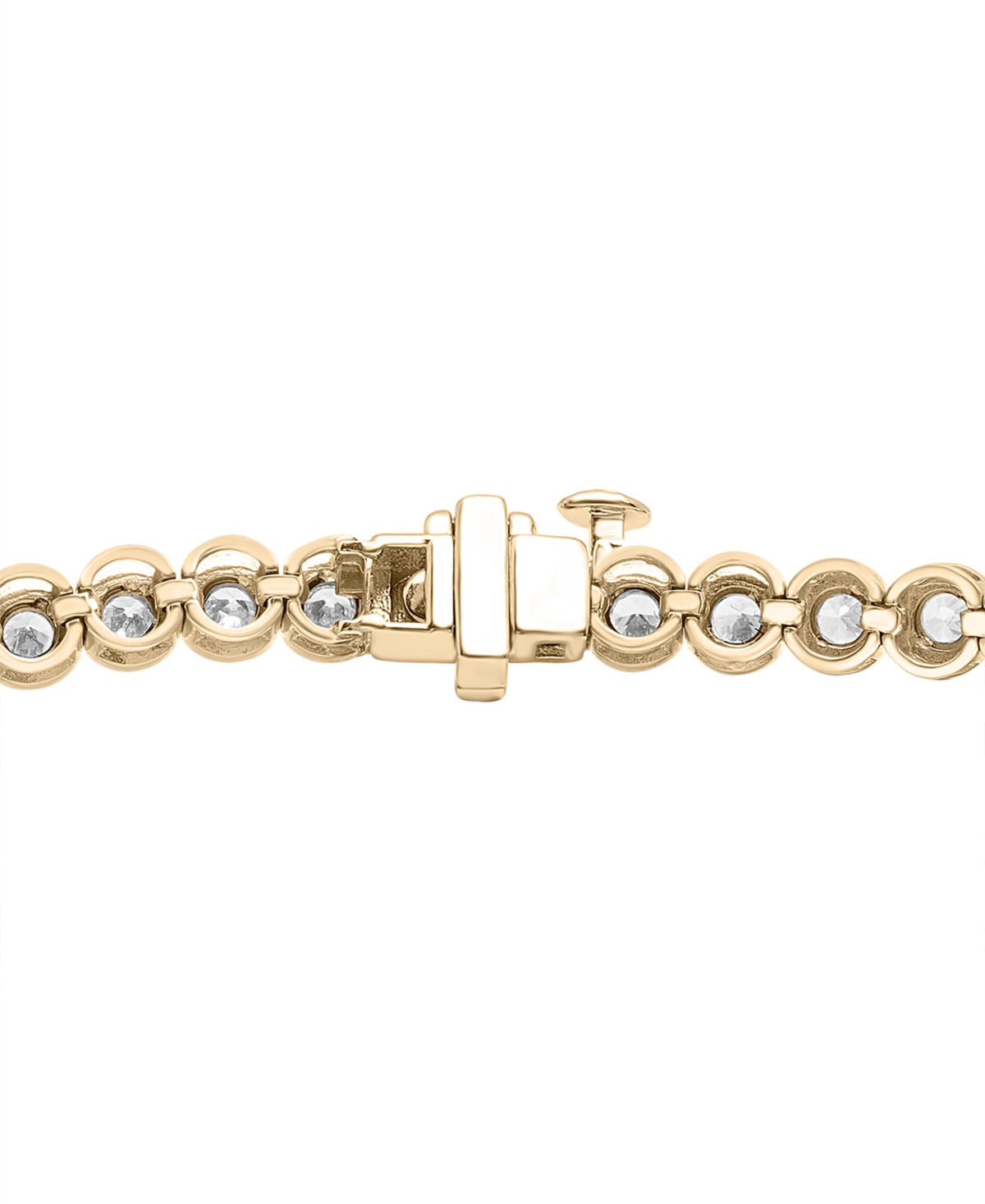 Macy's Men's Diamond Half Bezel Link Bracelet (3-1/2 Ct. T.w.) In 10k Gold In Gold Over Silver