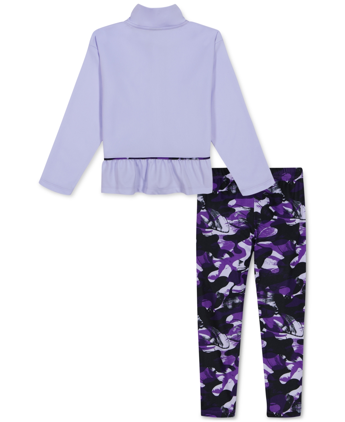 Under Amour Toddler & Little Girls 2-Pc. Full-Zip Peplum Sweatshirt & Printed Leggings Set - Lt/pas Pur