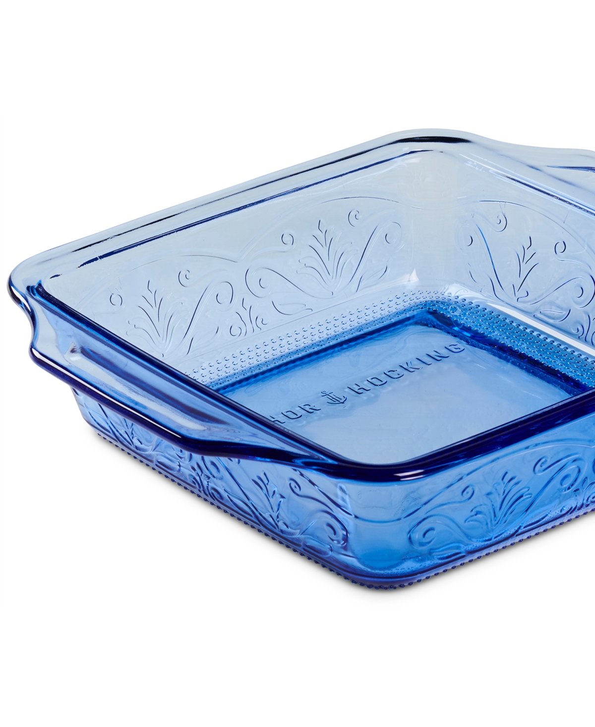 Anchor Hocking 8" Laurel Embossed Baking Dish In Blue